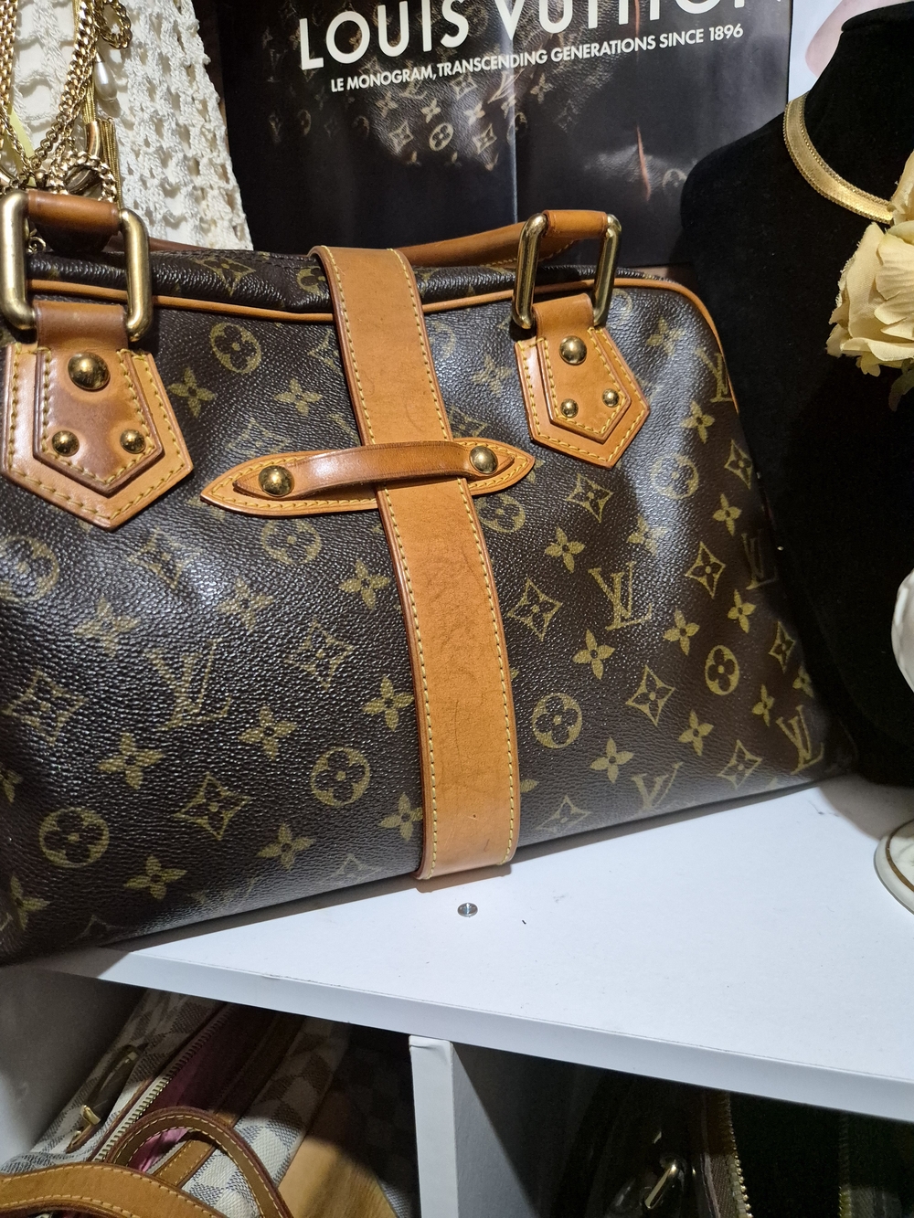 Louis Vuitton Brown Monogram Canvas Satchel with Vachetta Leather Trim - Picture 2 of 10